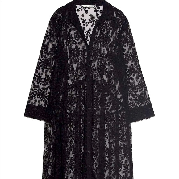 zara lace shirt dress